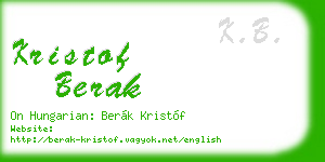 kristof berak business card